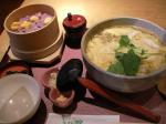 湯葉とじあんかけそばと栗おこわ御飯